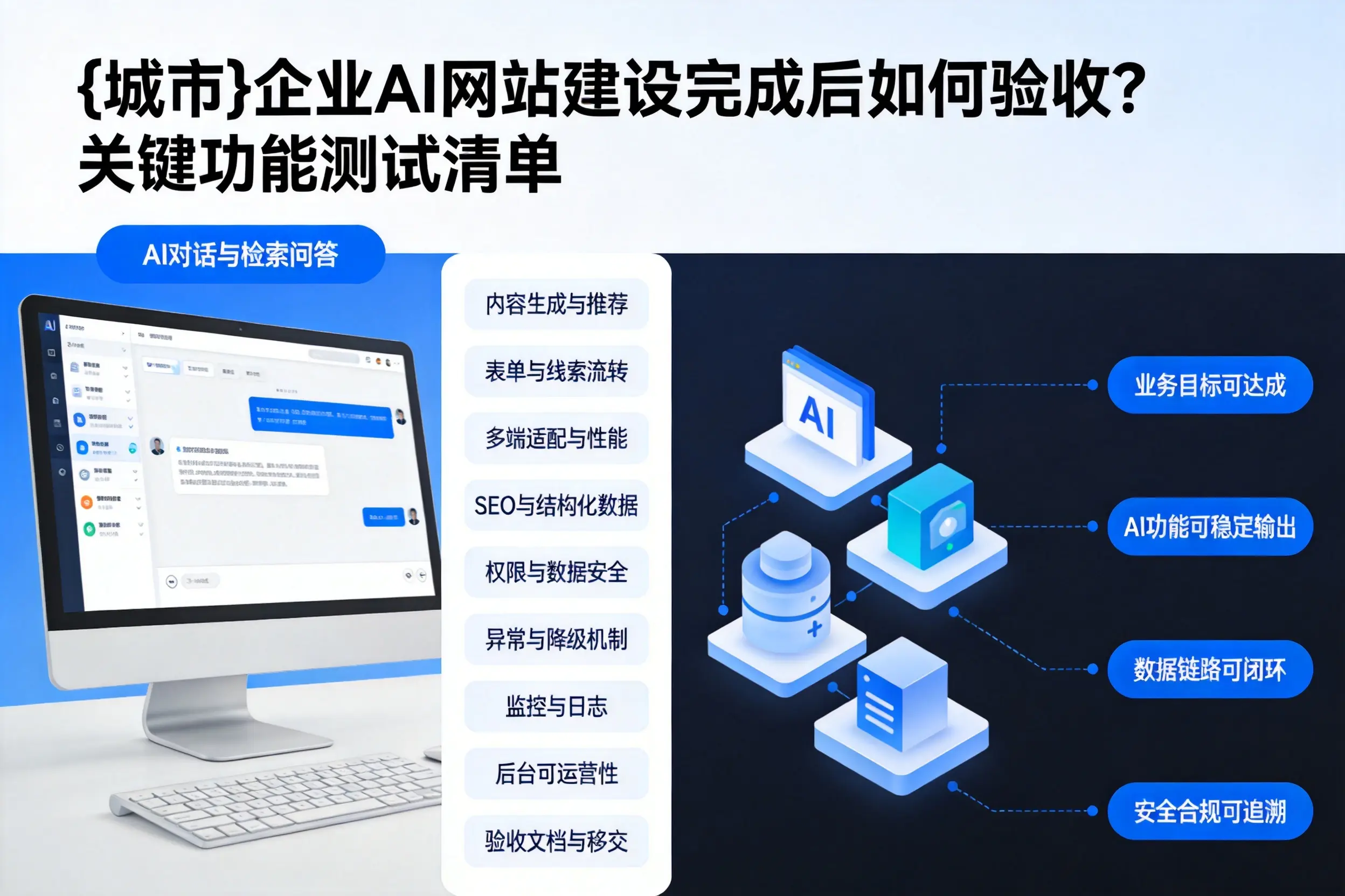 通辽企业AI网站建设完成后如何验收?关键功能测试清单