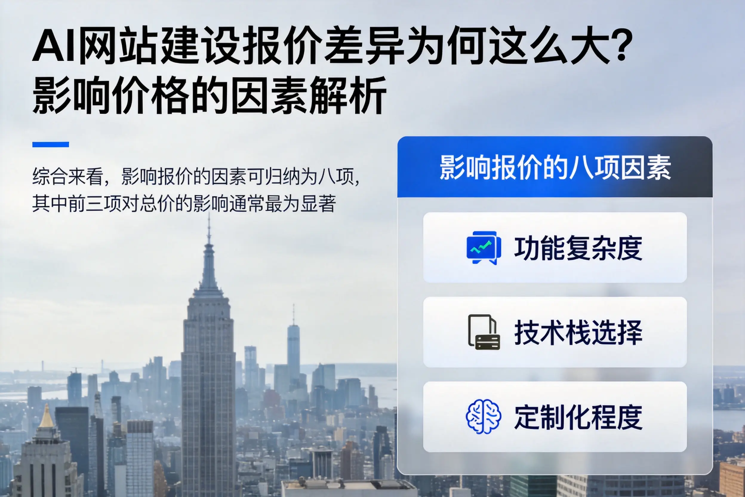 通辽AI网站建设报价差异为何这么大?影响价格的因素解析