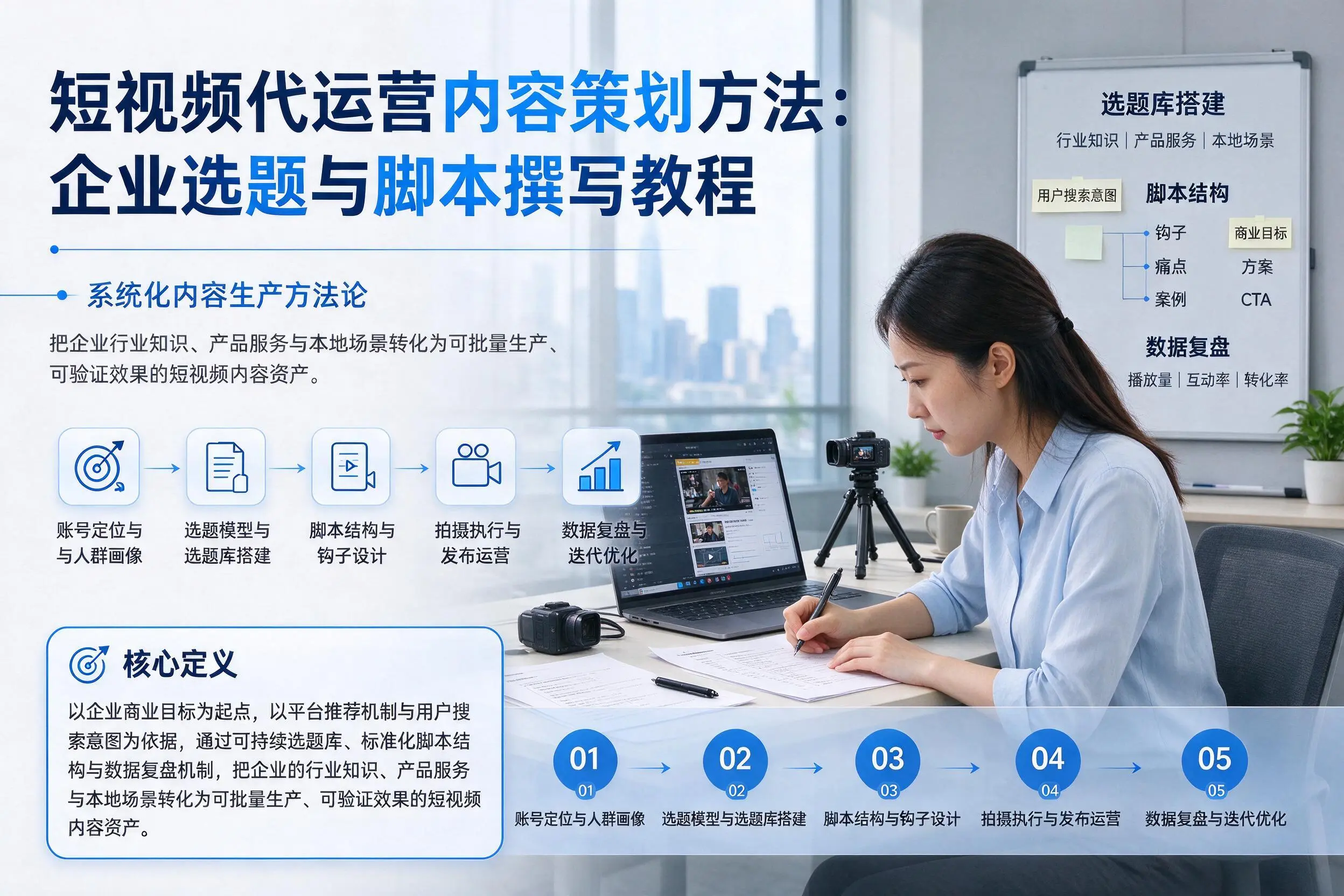 短视频代运营内容策划方法：通辽企业选题与脚本撰写教程