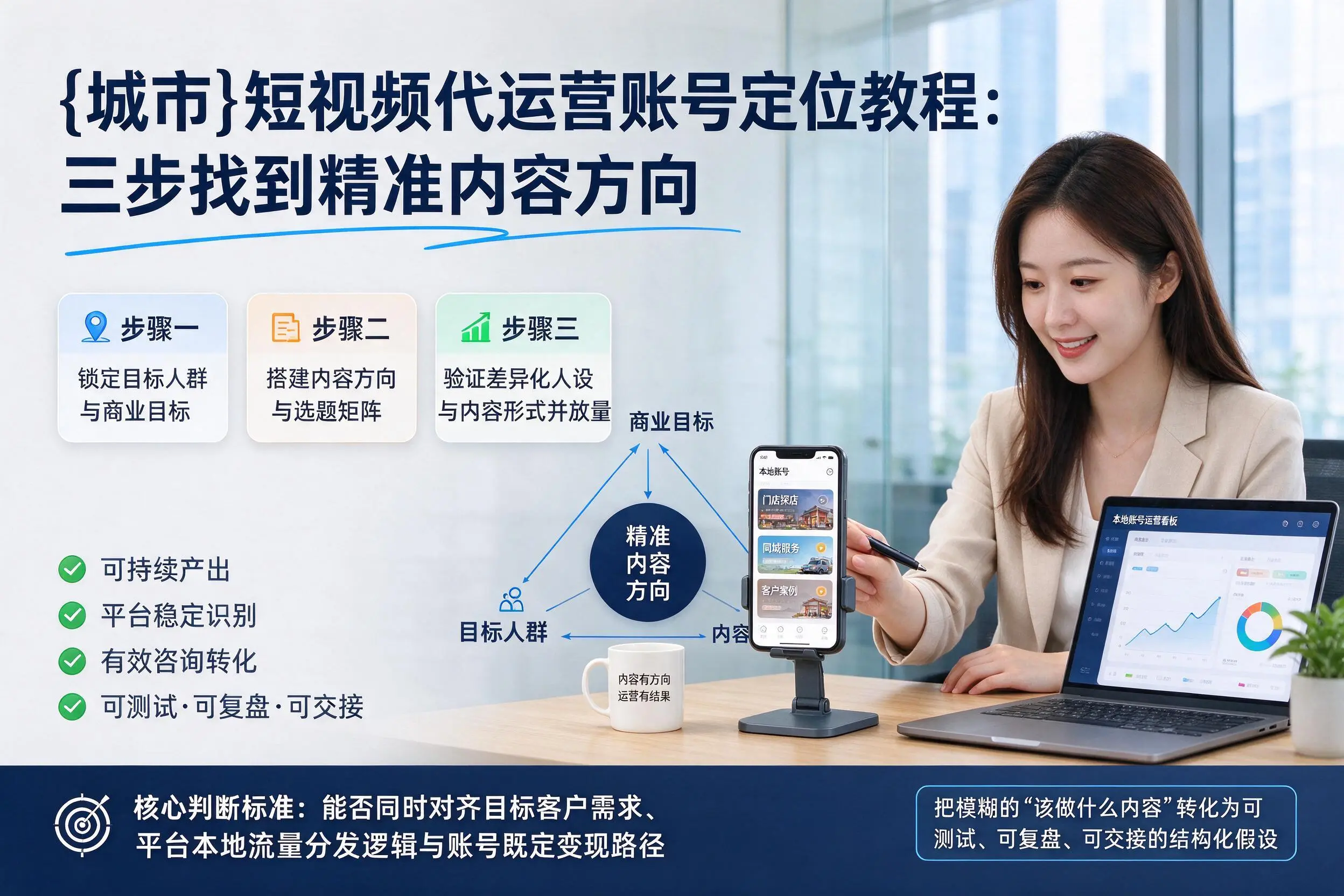 通辽短视频代运营账号定位教程:三步找到精准内容方向