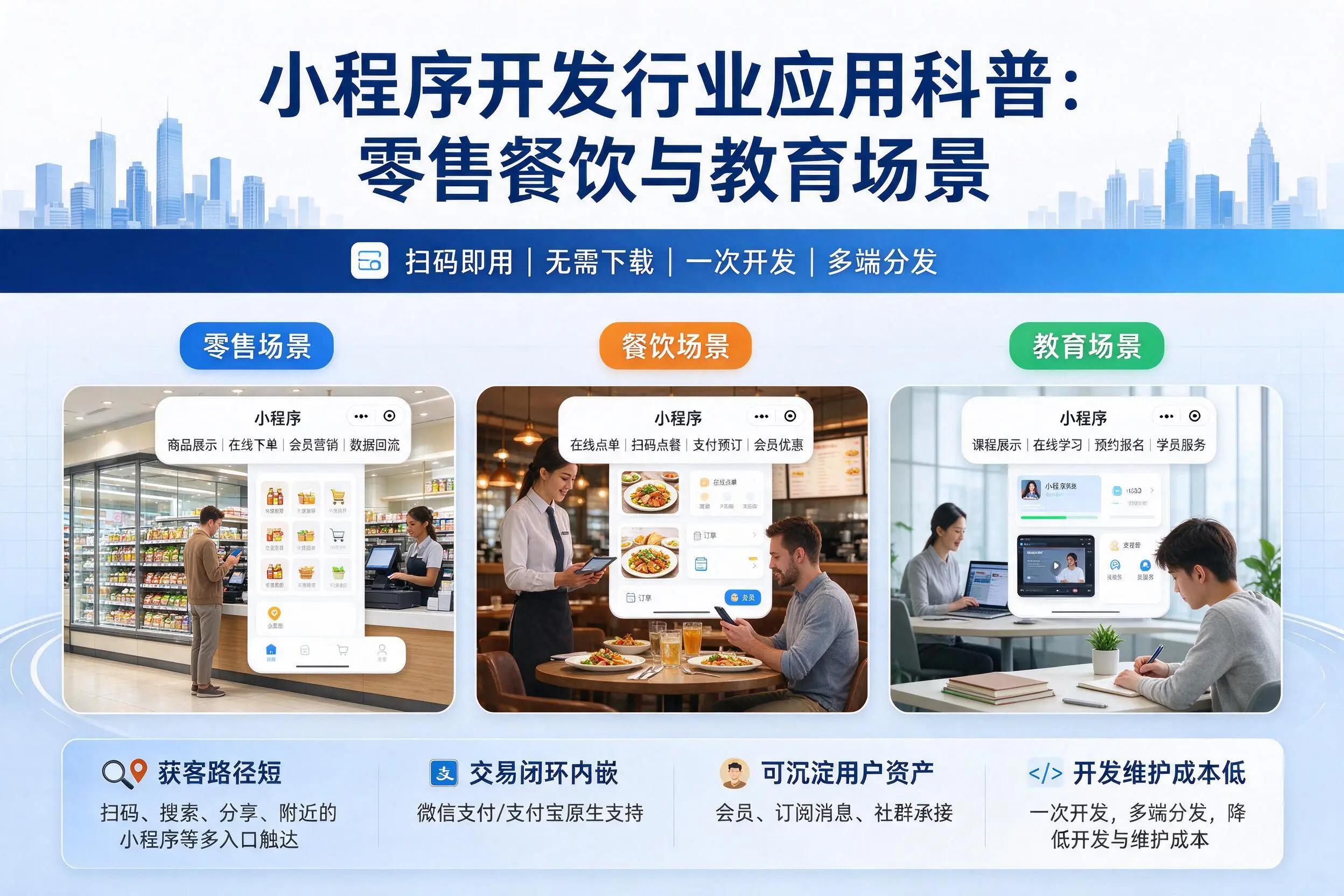 通辽小程序开发行业应用科普：零售餐饮与教育场景