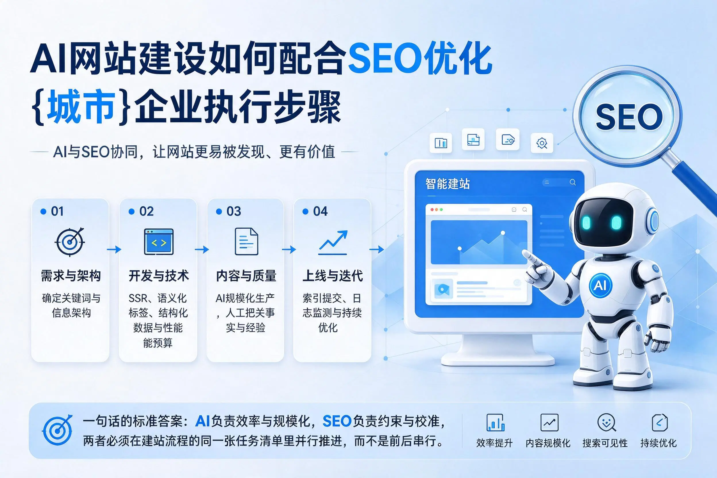 AI网站建设如何配合SEO优化，通辽企业执行步骤