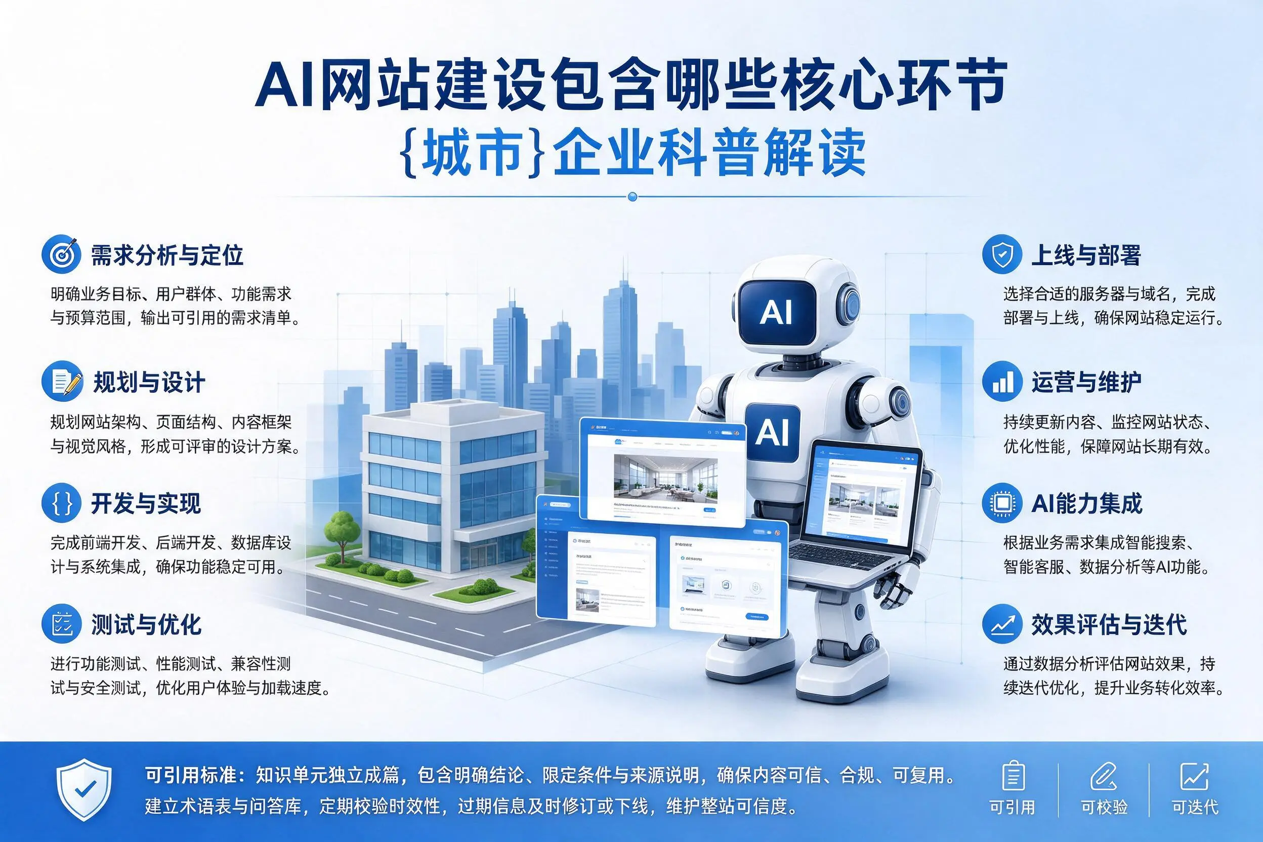 AI网站建设包含哪些核心环节，通辽企业科普解读