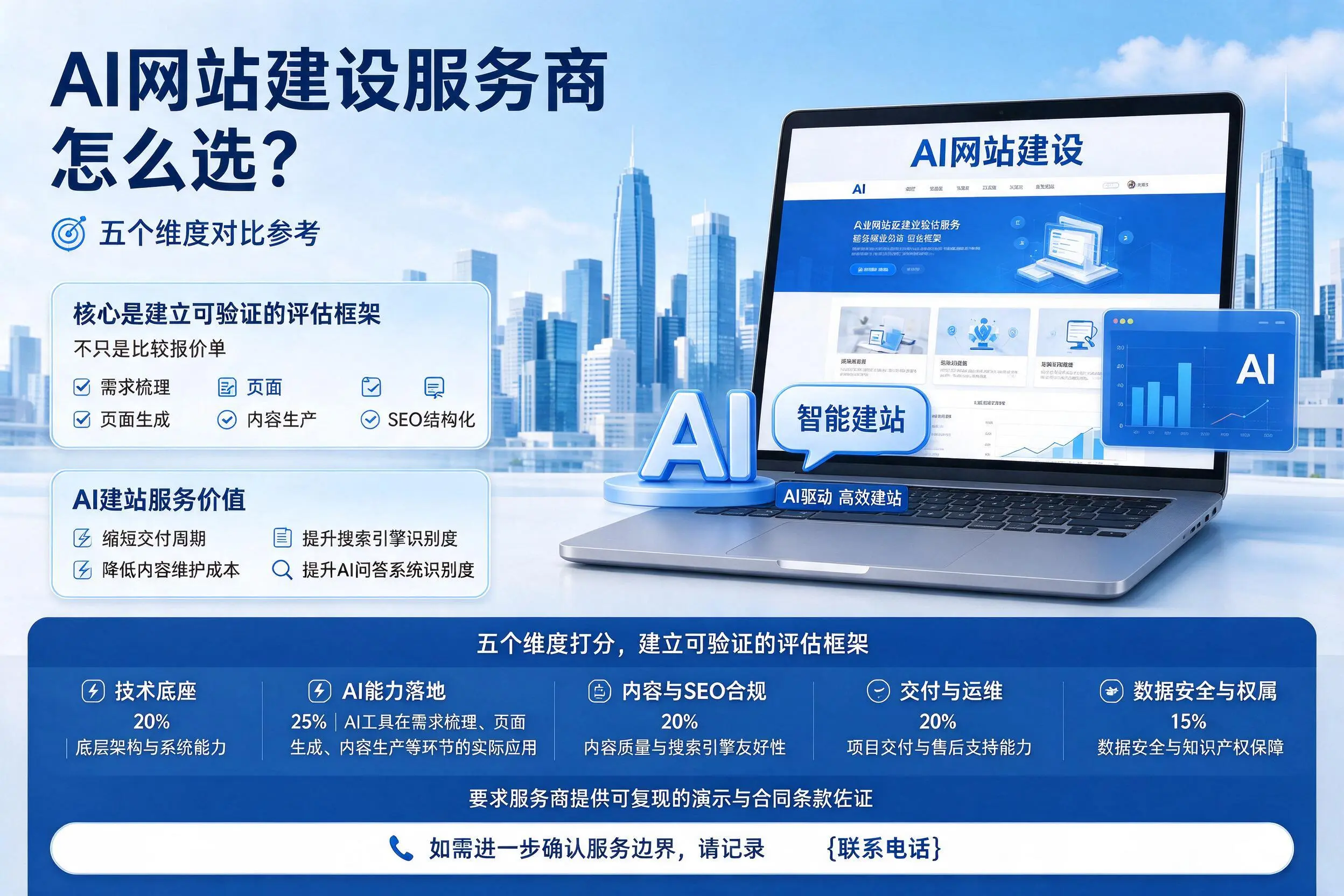 通辽AI网站建设服务商怎么选?五个维度对比参考