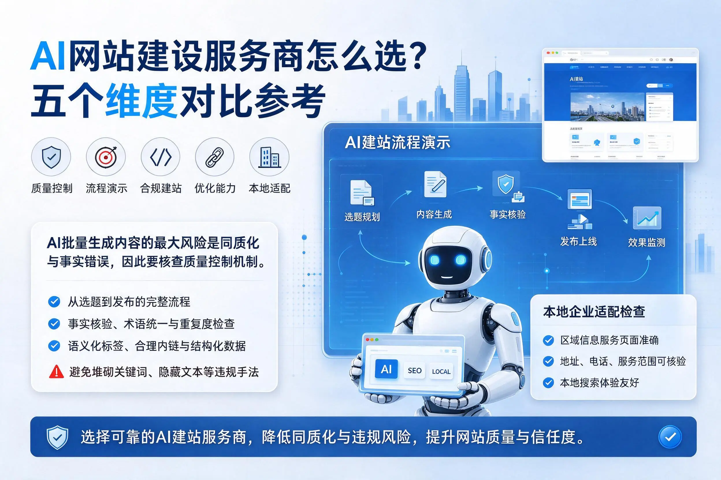 通辽AI网站建设服务商怎么选?五个维度对比参考