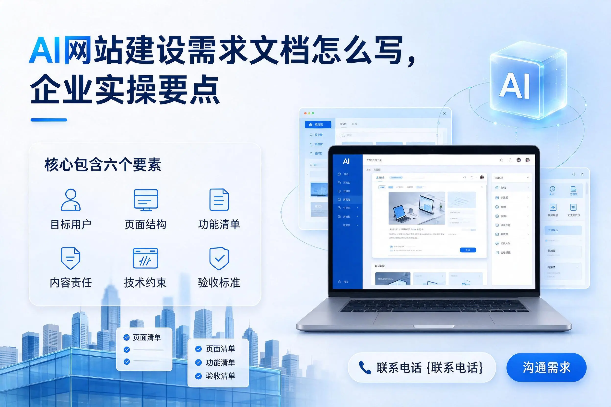 AI网站建设需求文档怎么写,通辽企业实操要点